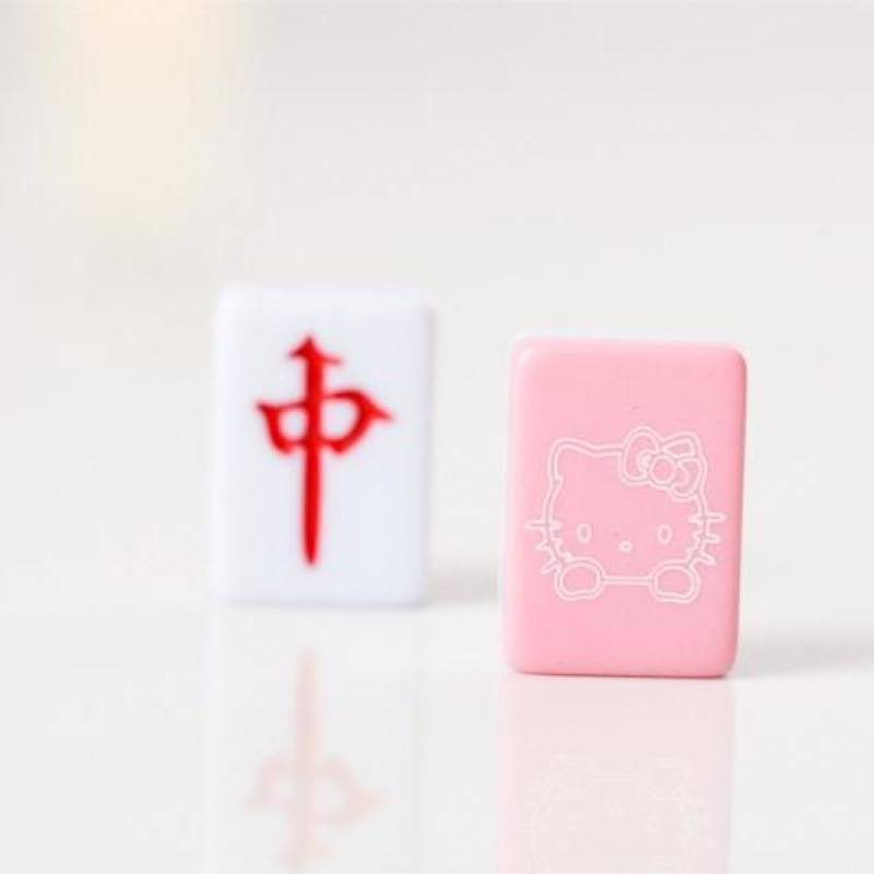 26mm pink cartoon cat + bag + tablecloth